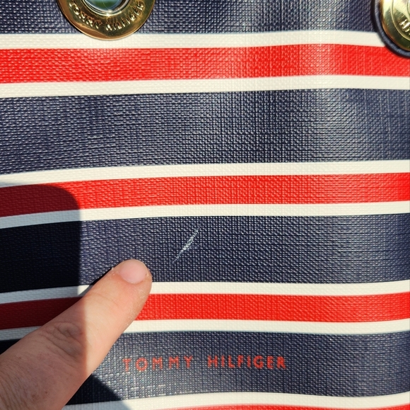 Tommy Hilfiger Blue and Red Nautical Tote - Picture 2 of 8